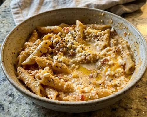 6. Cottage Cheese Pasta Bowl