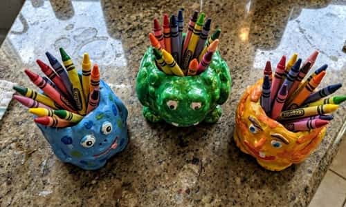 6. DIY Clay Crayon Holder Creatures