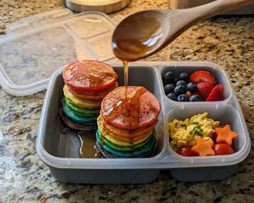 6. Rainbow Pancake Mini Stack Bento