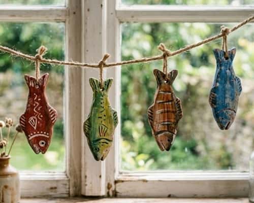 7. Hanging Clay Fish Charms