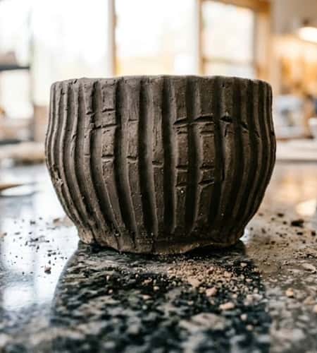 7. Ribbed Modern Pinch Pot