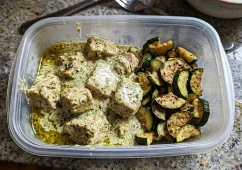 8. Creamy Pesto Chicken Bowl