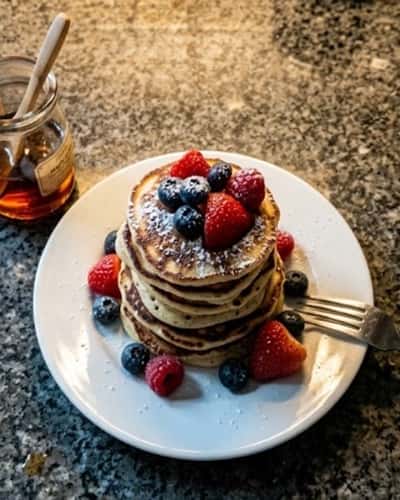 8. Mini Pancake Stack with Fruit