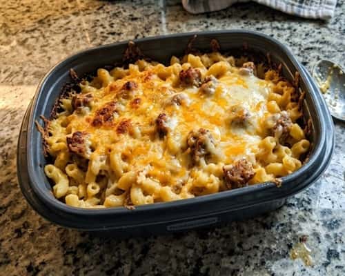 9. Baked Mac & Cheese with Sausage