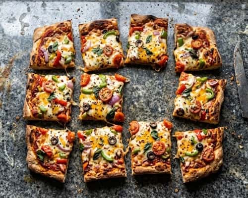 9. Crispy Bread Pizza Squares