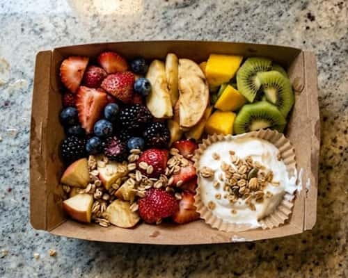 9. Fruit & Yogurt Snack Style Grazing Box