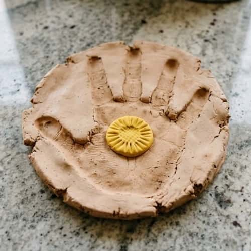 9. Handprint Clay Flower Bouquet