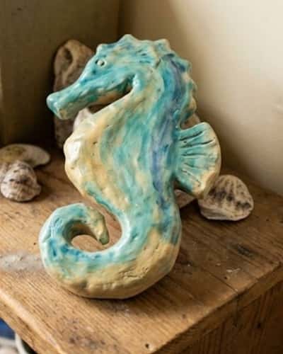 9. Sea Horse Clay Decor Piece