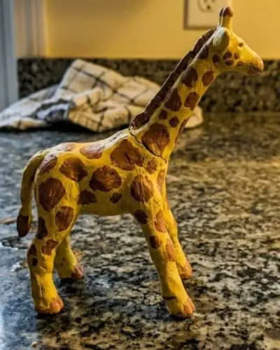 Clay Giraffe Sculpture - presented