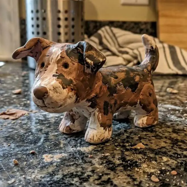 Dog Clay Sculpture  - completed