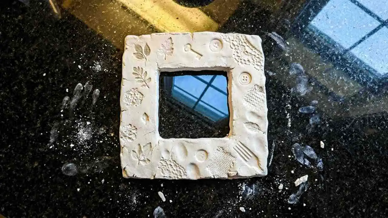 Hand-Stamped Cornstarch Clay Photo Frame - featured