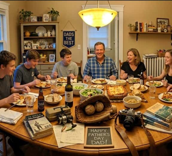 1. Dad's Favorite Things Centerpiece Table