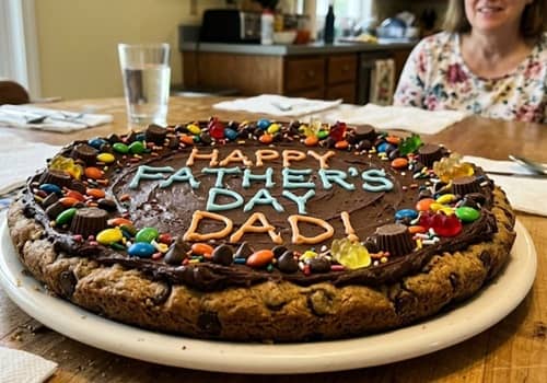 12. Giant Father's Day Chocolate Chip Cookie Cake
