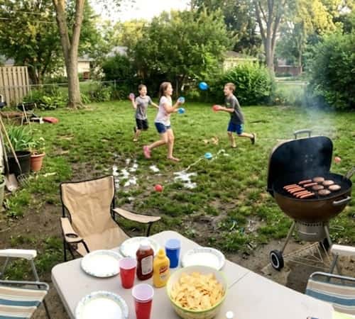 2. Backyard Hot Dog & Water Balloon Party