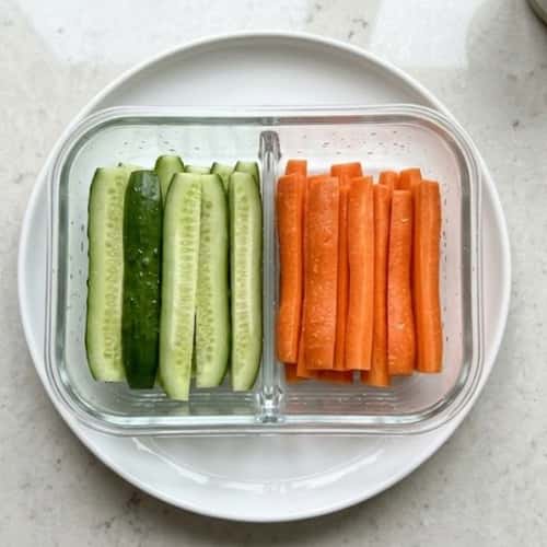 2. Cucumber and Carrot Spears