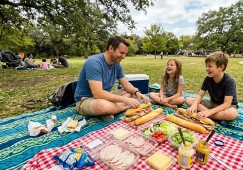 2. Father-and-Kids Sandwich Challenge Picnic