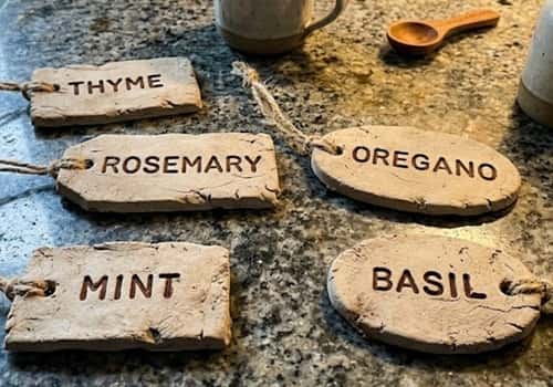 2. Rustic Hanging Herb Markers for Garden Pots