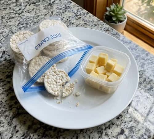 3. Plain Rice Cakes with Separate Mild Cheese