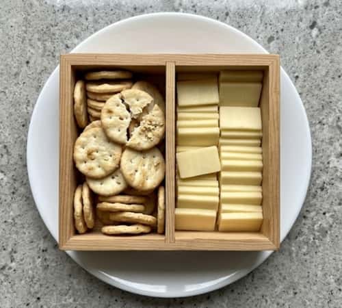 3. Plain Rice Crackers with Separate Cheese
