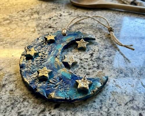 4. Crescent Moon Wall Hanging With Texture Layers