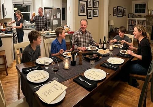5. Steakhouse-Inspired Father's Day Dinner Table