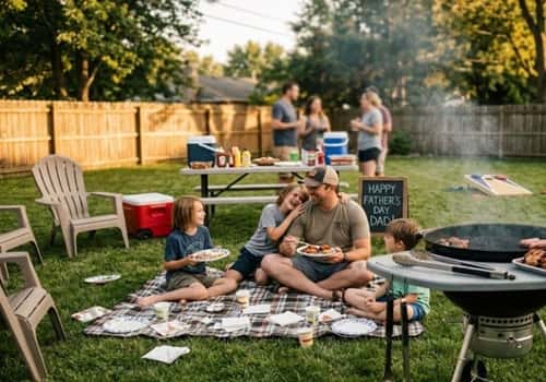 6. Backyard BBQ Picnic With Lawn Games