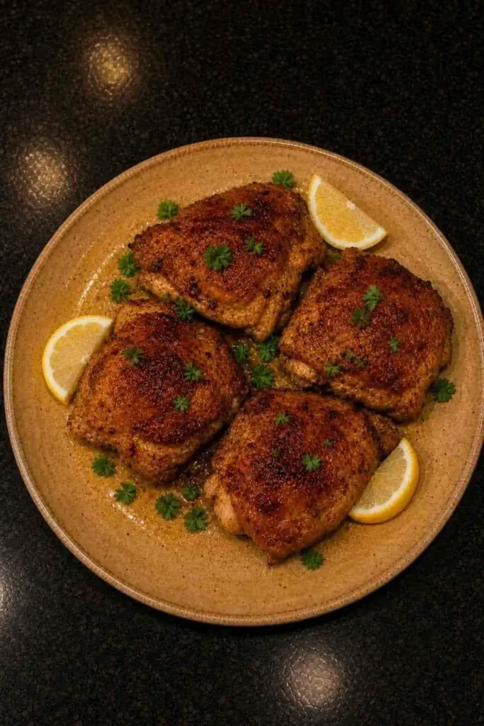 Oven Baked Crispy Chicken Thighs