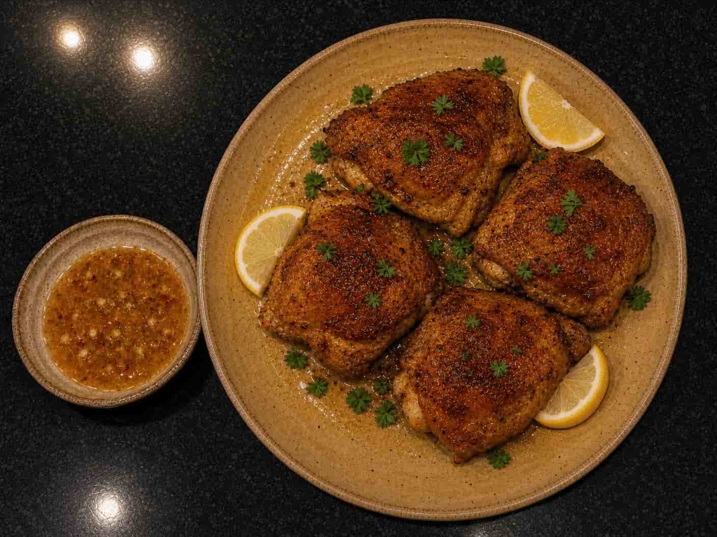 Oven Baked Crispy Chicken Thighs - featured