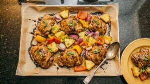 Sheet Pan Hawaiian Chicken Recipe for Dinner - featured