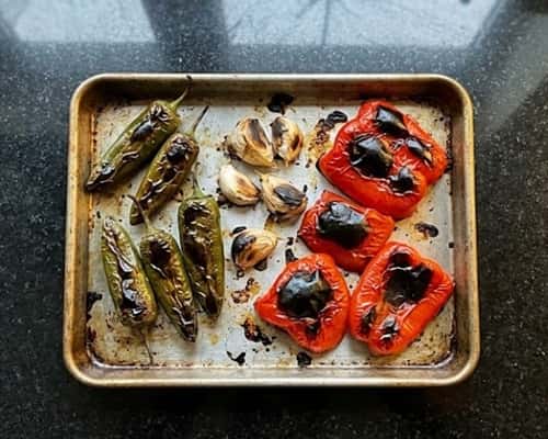 Step 2 - Roast the Chilies and Garlic