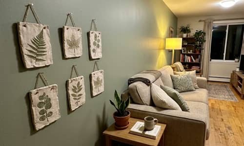 1. Floating Botanical Clay Wall Tiles