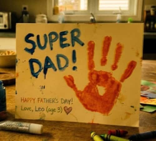 1. Handprint Super Dad Card