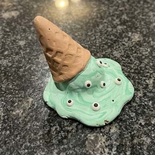 1. Melted Alien Ice Cream Cone Trinket Holder
