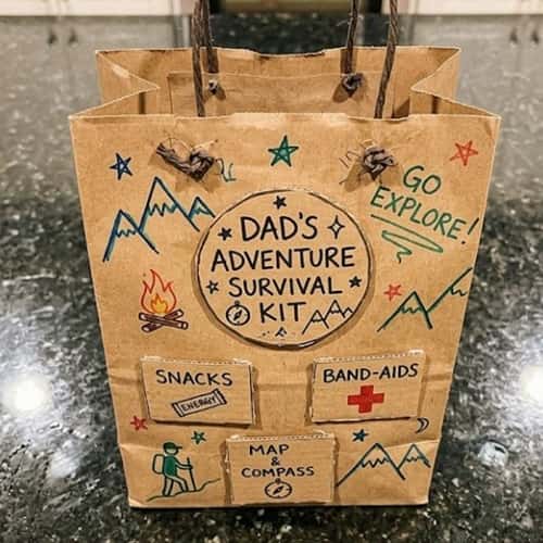 1. Paper Bag - Dad's Adventure Survival Kit