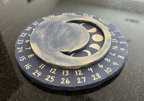 1. Rotating Moon Phase Clay Calendar