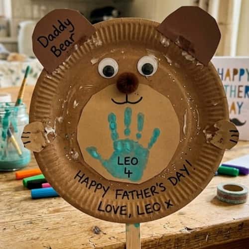 10. Daddy Bear Paper Plate Craft
