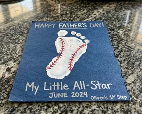 10. Footprint Baseball for Dad