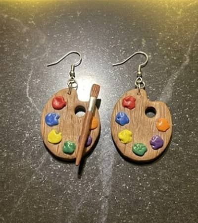 10. Miniature Paint Palette Earrings
