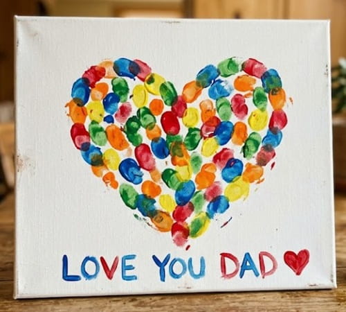 11. Fingerprint Heart Canvas