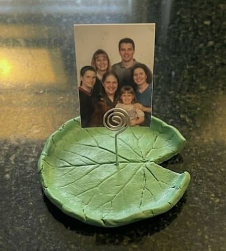 11. Floating Lily Pad Clay Photo Holder
