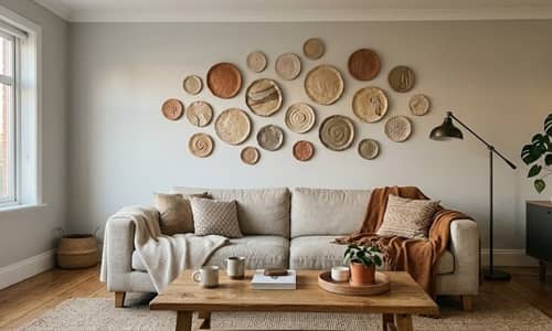 11. Handmade Clay Record-Inspired Wall Art