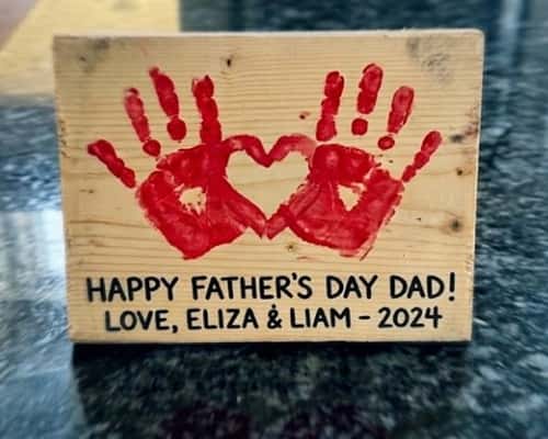 11. Handprint Heart Keepsake Plaque