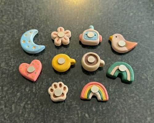 11. Interchangeable Seasonal Clay Badge Magnets