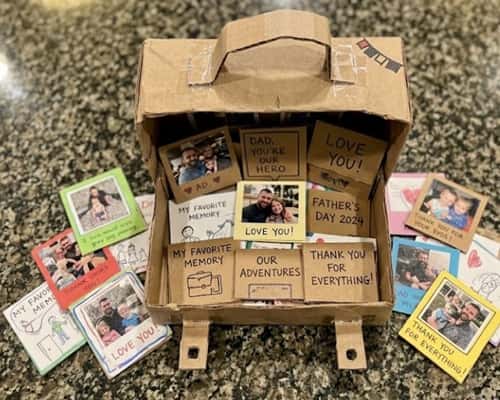 12. Cardboard Father's Day Memory Suitcase