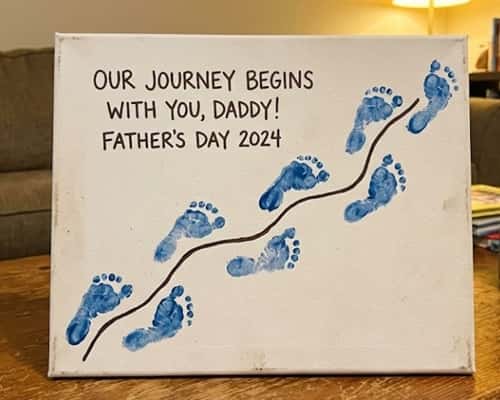 12. Footprint Walking With Dad Canvas