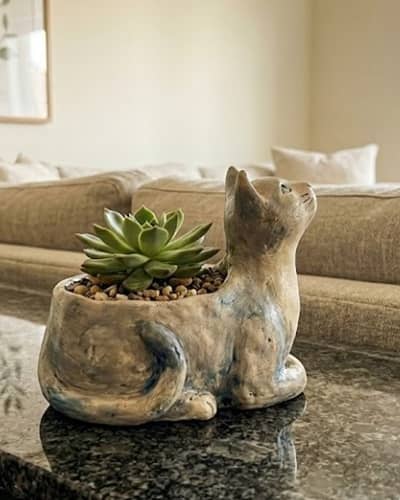 12. Moon-Gazing Cat Planter