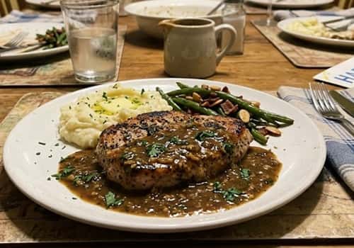 12. Turkey Steak with Garlic Herb Gravy