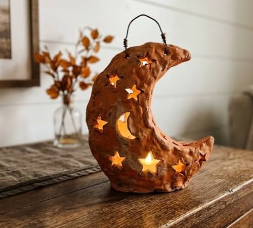 2. Crooked Moon Lantern With Cut-Out Stars