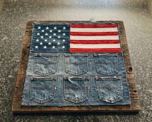 2. Denim Pocket Flag Organizer