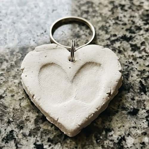 2. Fingerprint Heart Keychain